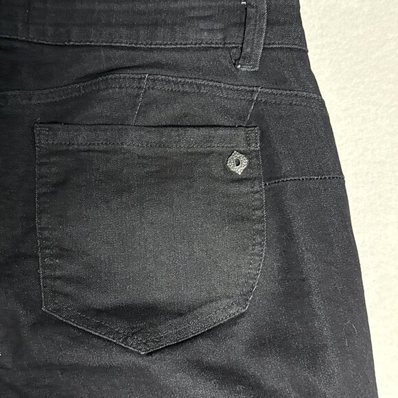 Democracy Jeans Womens Size 16 "Ab" Solution Black Denim Mid Rise Stretch - Picture 5 of 6